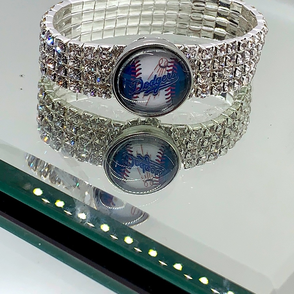LA Dodgers rhinestone ginger snap bracelet